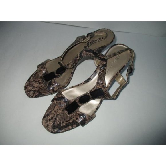 *Anne Klein Natural Taupe Off White Patent Lizard - Picture 4 of 7